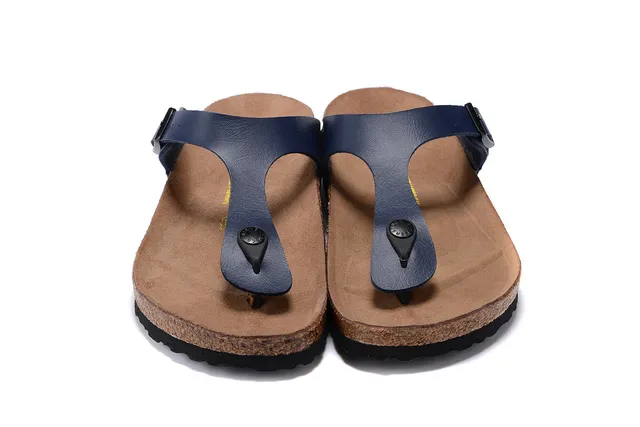 Birkenstock Arizona Sandales Casual en Cuir Navy 5