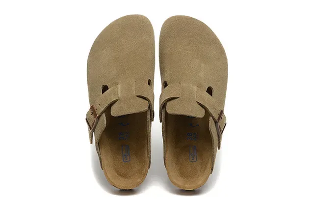 Birkenstock Arizona Suede Olive-Tan Slippers 2