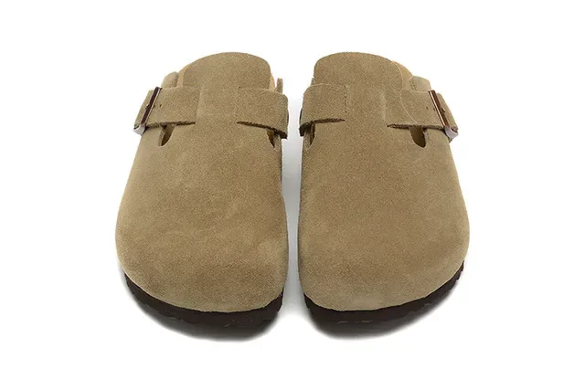 Birkenstock Arizona Suede Olive-Tan Slippers 3