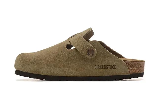 Birkenstock Arizona Suede Olive-Tan Slippers 5