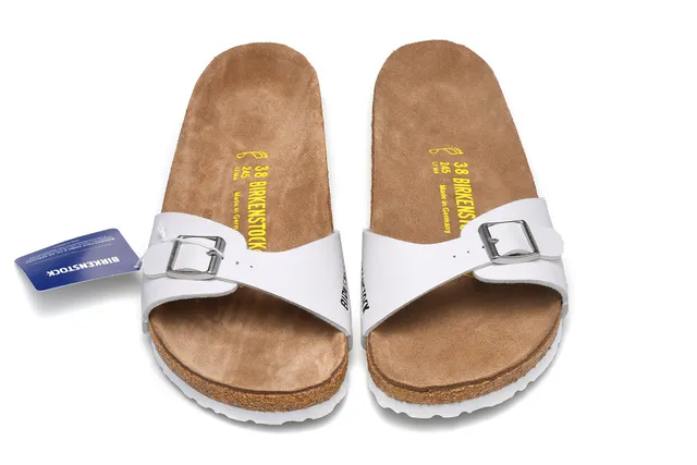Birkenstock Arizona Sandales en cuir blanc casual 3