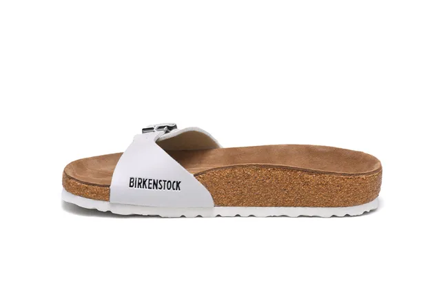 Birkenstock Arizona Sandales en cuir blanc casual 4