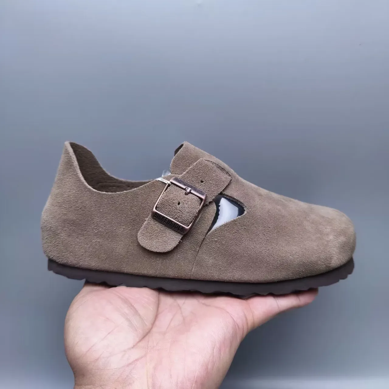 Birkenstock Boston Brown Suede Upper Single Buckle Strap Casual Shoes 3