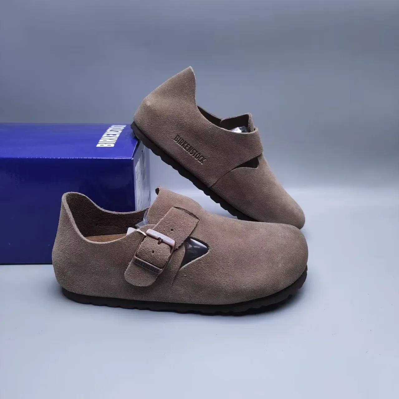 Birkenstock Boston Brown Suede Upper Single Buckle Strap Casual Shoes 5