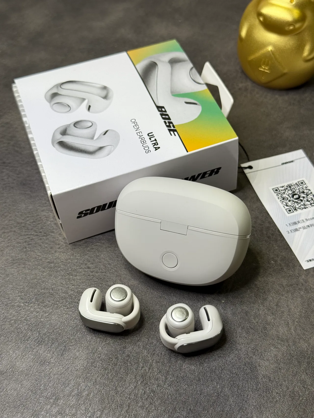Bose Ultra Open Earbuds Design branco prata Ajuste ala TWS Fones de ouvido 9