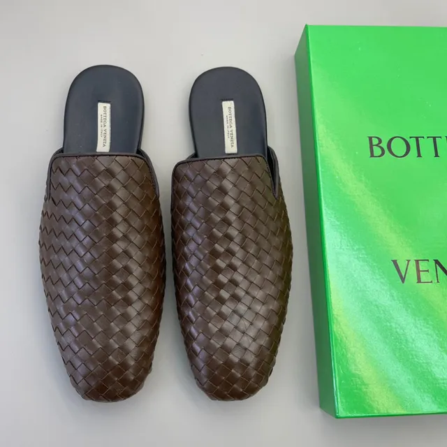 Bottega Veneta Andiamo Marron Intrecciato Cuir Tressé Chaussons 2