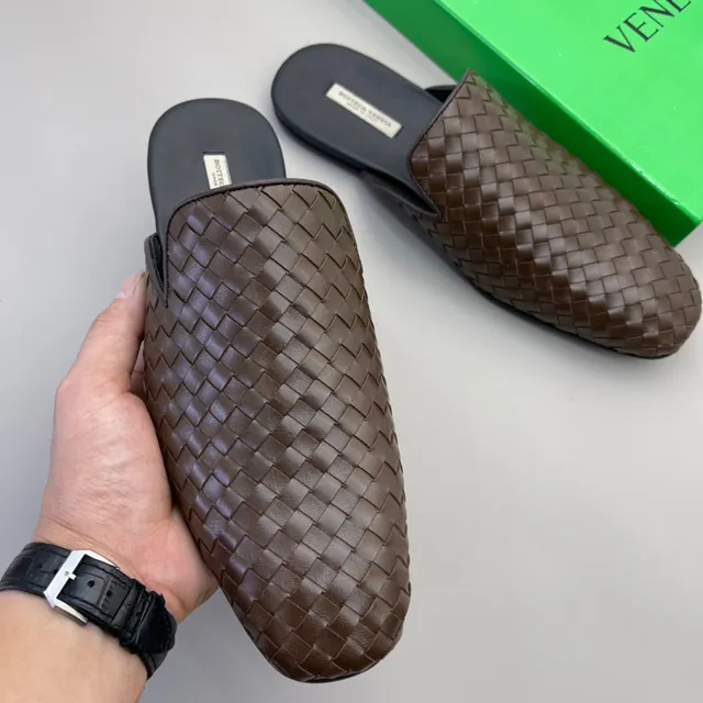 Bottega Veneta Andiamo Marron Intrecciato Cuir Tressé Chaussons 5