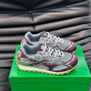 Bottega Veneta Andiamo 酒红色银色 Intrecciato 生活方式运动鞋