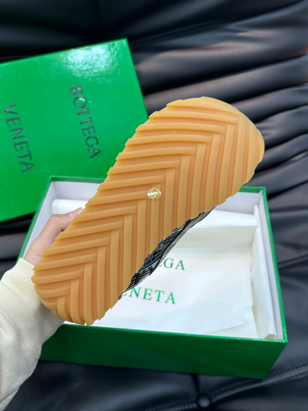 Bottega Veneta Andiamo البورجواني الفضي Intrecciato حذاء لايف ستايل 2