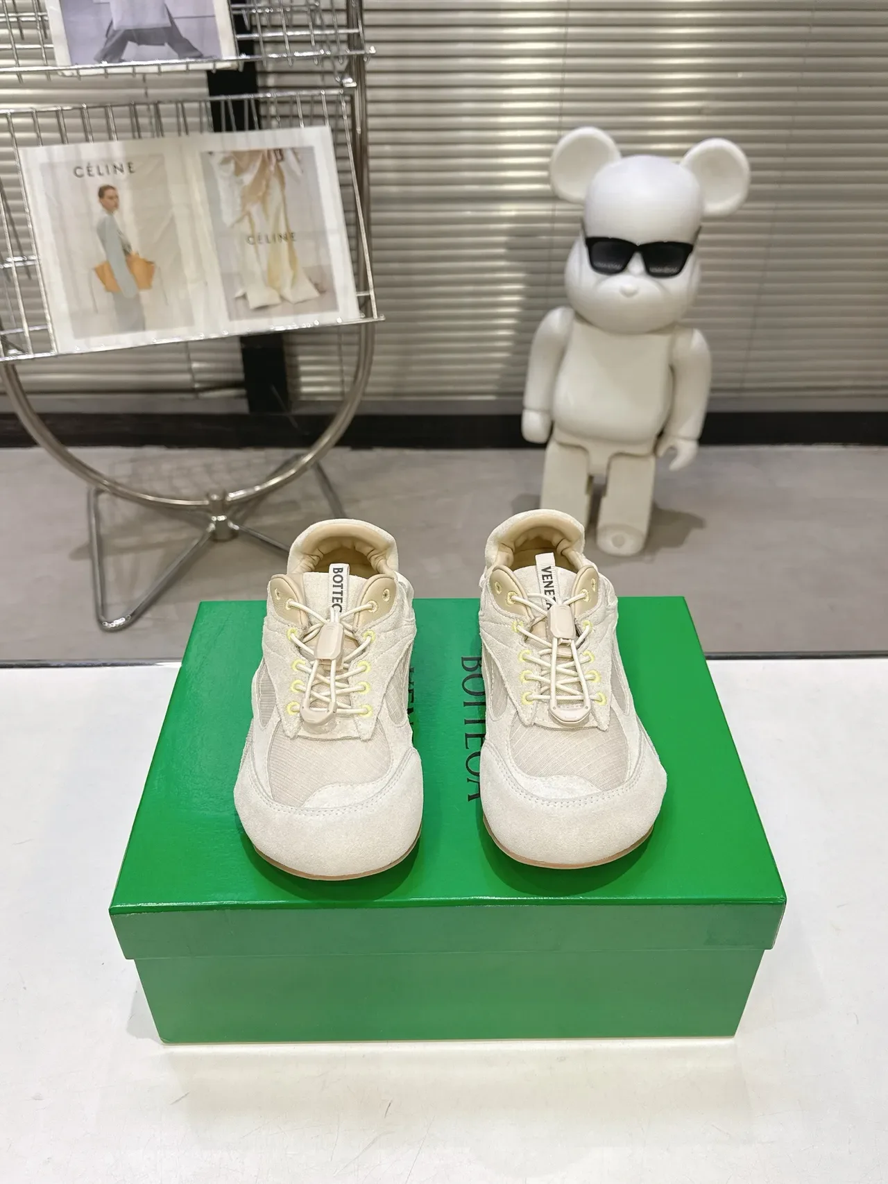 Bottega Veneta Beige Brown Mixed-Material Upper Suede And Textile Paneling Sneakers 5