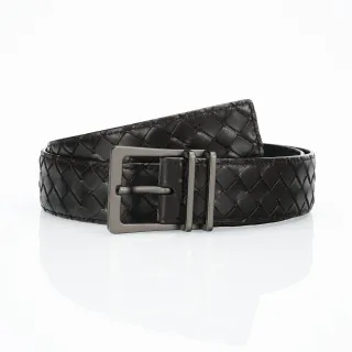 Bottega Veneta Cassette Intrecciato काला चमड़ा पट्टा
