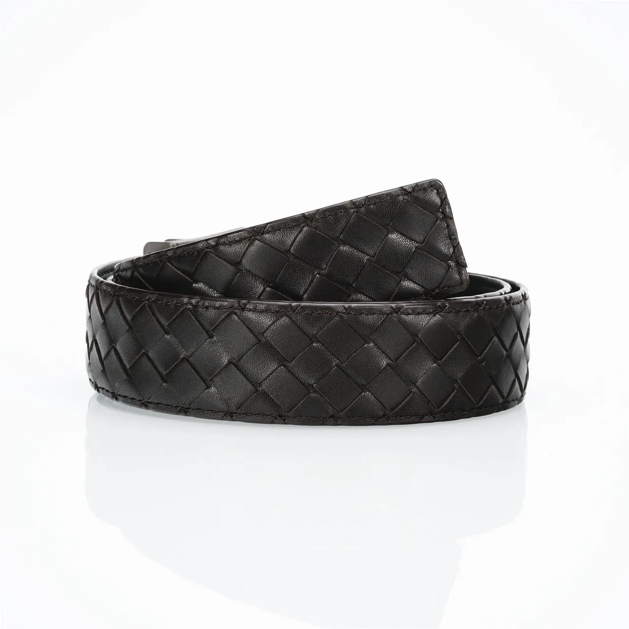 Bottega Veneta Cassette Intrecciato Ceinture en cuir noir 3
