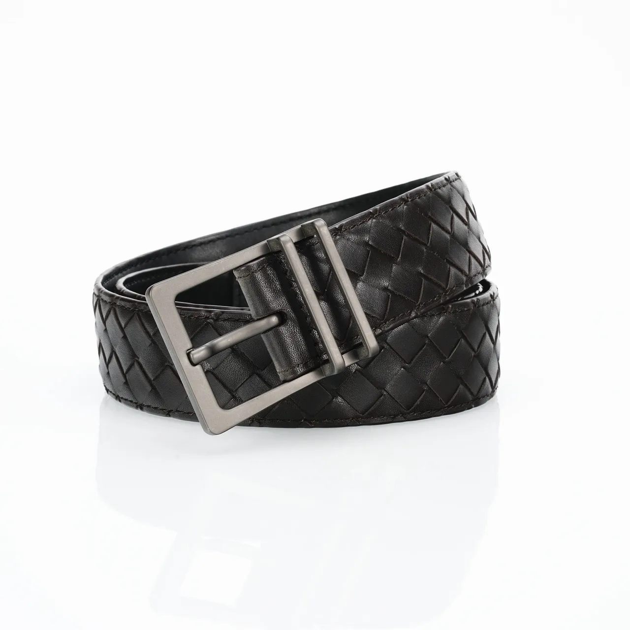 Bottega Veneta Cassette Intrecciato Ceinture en cuir noir 4