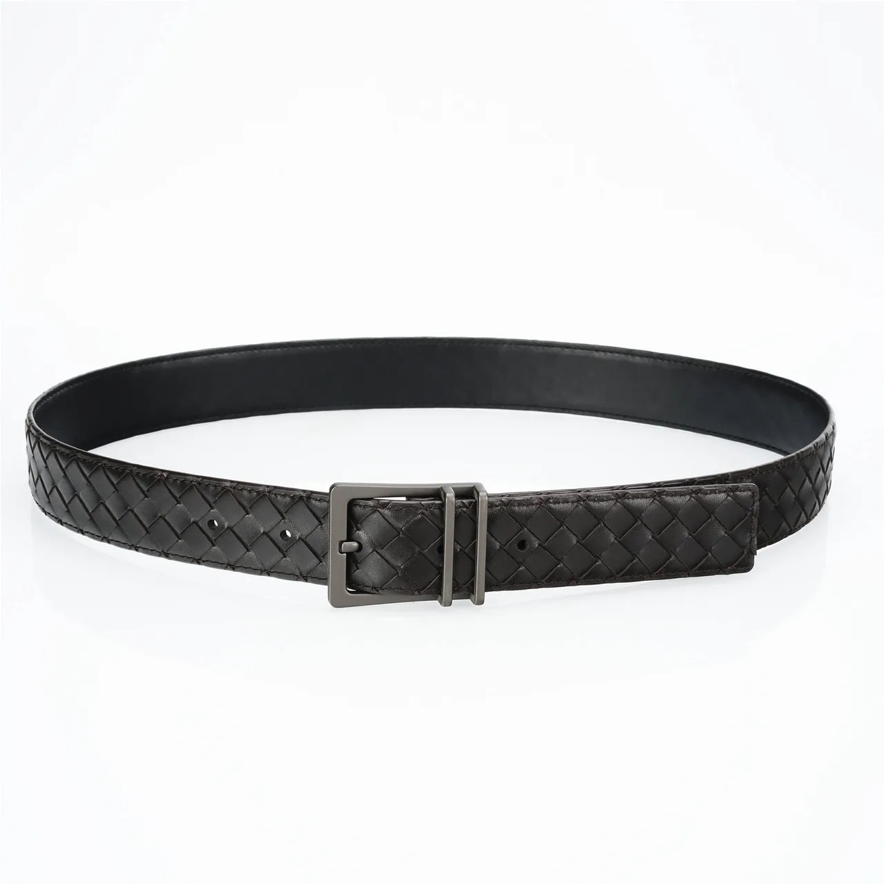 Bottega Veneta Cassette Intrecciato Ceinture en cuir noir 9