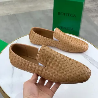 Bottega Veneta Woven Intrecciato Tan Loafers