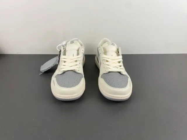 Burberry Beige Gray Low-Top Leather-and-Synthetic Upper Lifestyle Sneakers 11