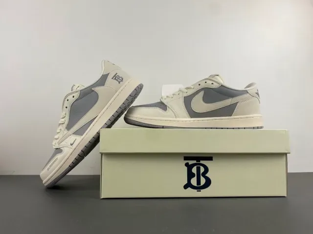Burberry Beige Gray Low-Top Leather-and-Synthetic Upper Lifestyle Sneakers 14