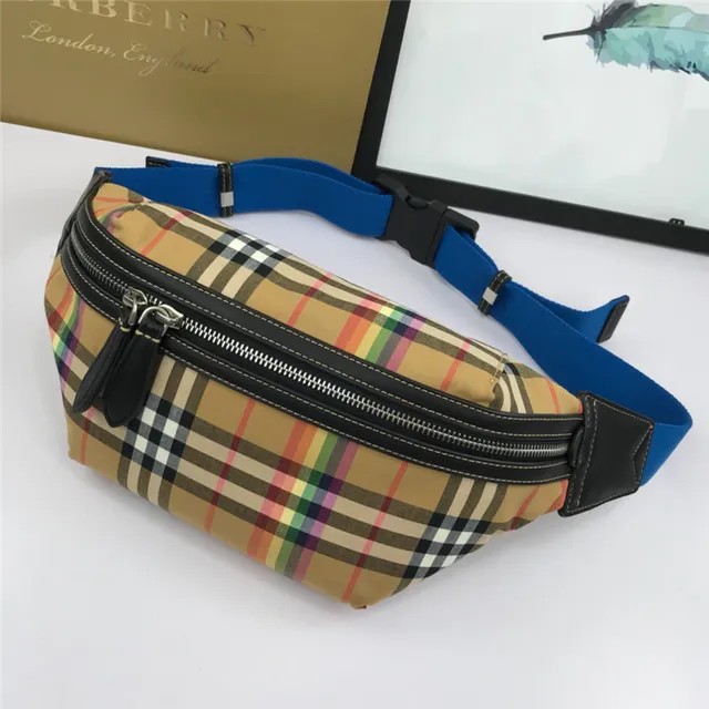 Burberry Beige Multicolor Nova Check Plaid Dual-Zip Front Saddle Bag 9