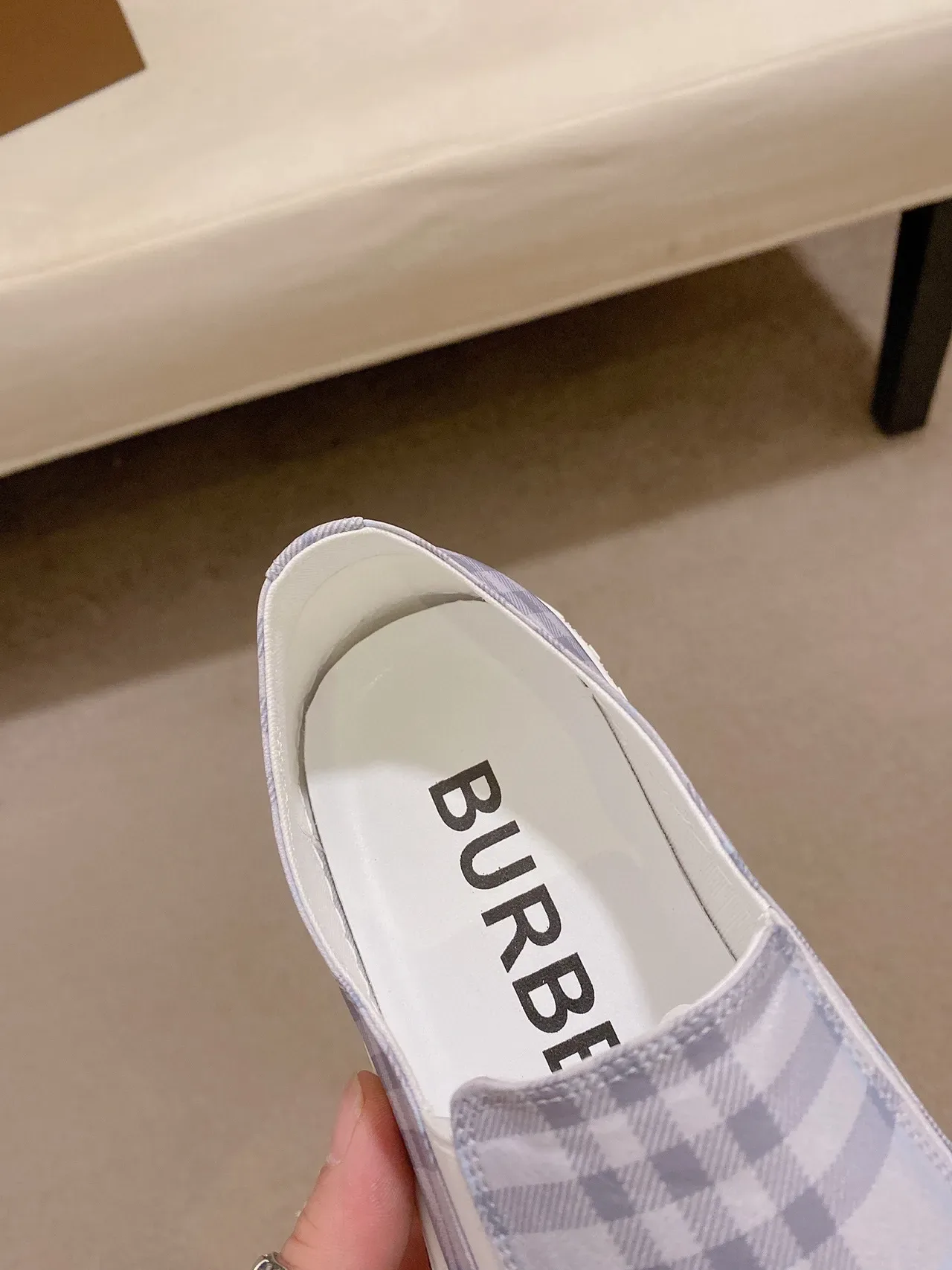Burberry Sneakers Lifestyle Bleu Blanc à Enfiler Semelle Plateforme 5