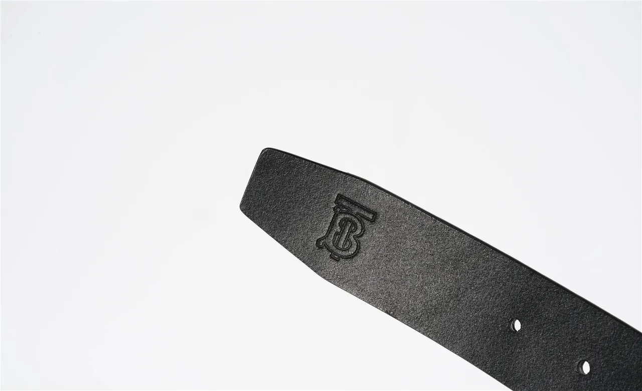 Burberry Embossed Monogram Black Leather Belt 7