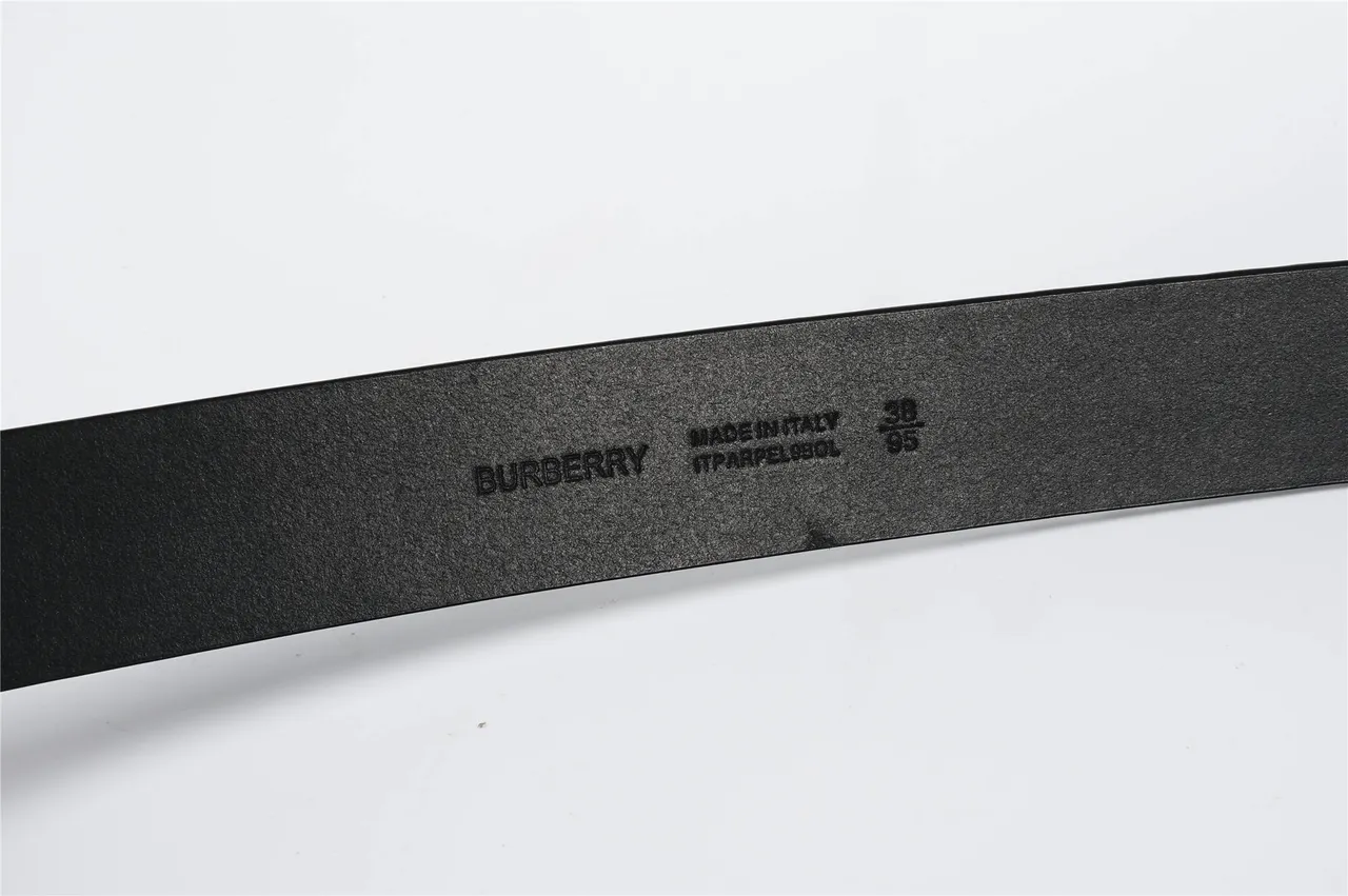 Burberry Embossed Monogram Black Leather Belt 8