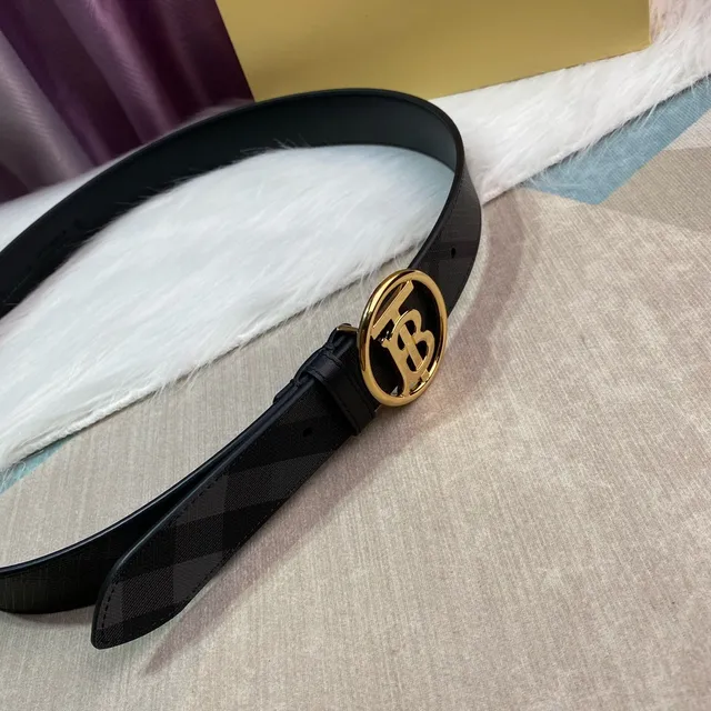 Burberry Knight Black House Check Leather Belt 3