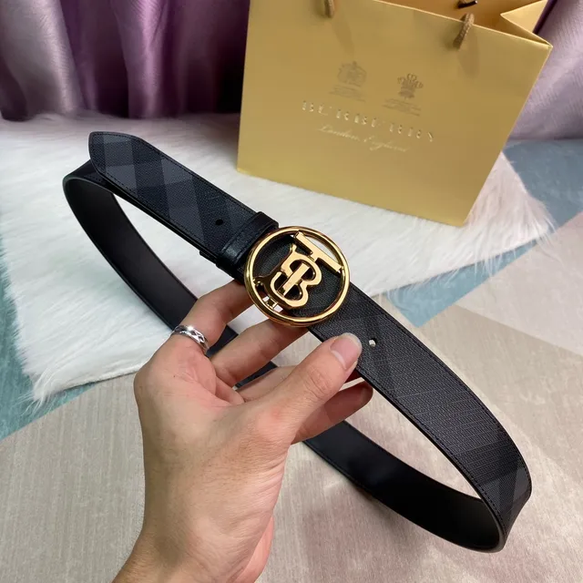 Burberry Knight Black House Check Leather Belt 4