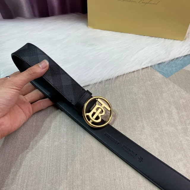 Burberry Knight Black House Check Leather Belt 7