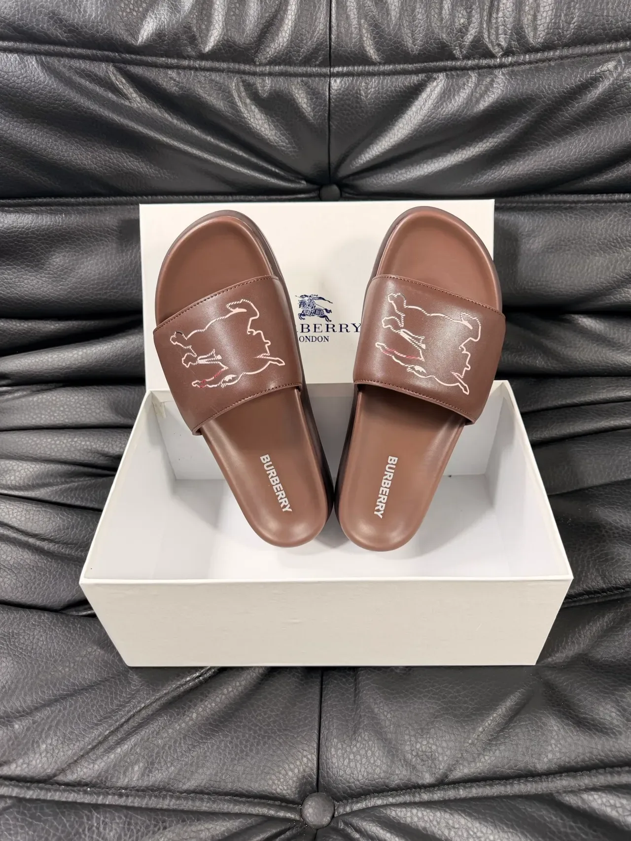 Burberry Knight Brown Platform Slide Slippers 3