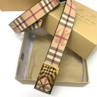 Burberry Knight Check Pattern Leather Belt