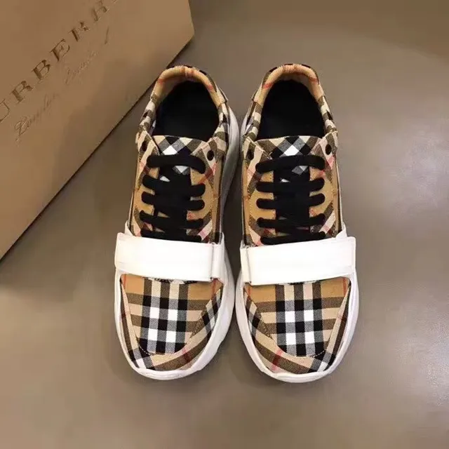Burberry Knight Multicolor White Sole Nova Check Plaid Upper Chunky Sneakers 3