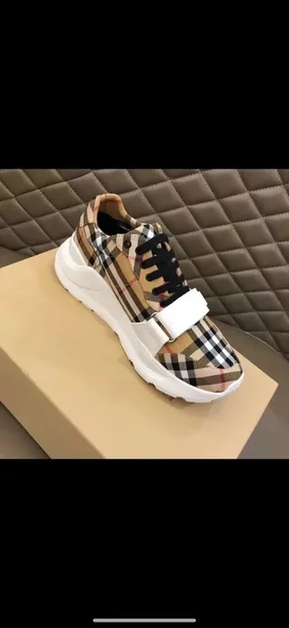 Burberry Knight Multicolor White Sole Nova Check Plaid Upper Chunky Sneakers 5