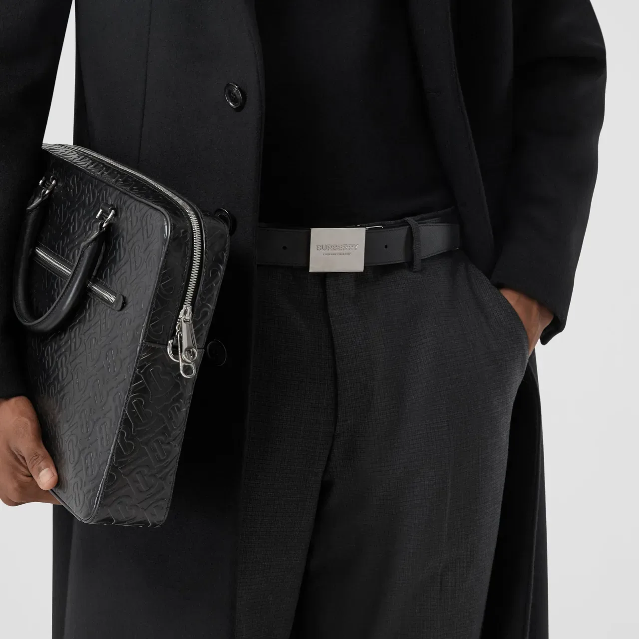 Burberry Knight Reversible Textured Leather Belt 3