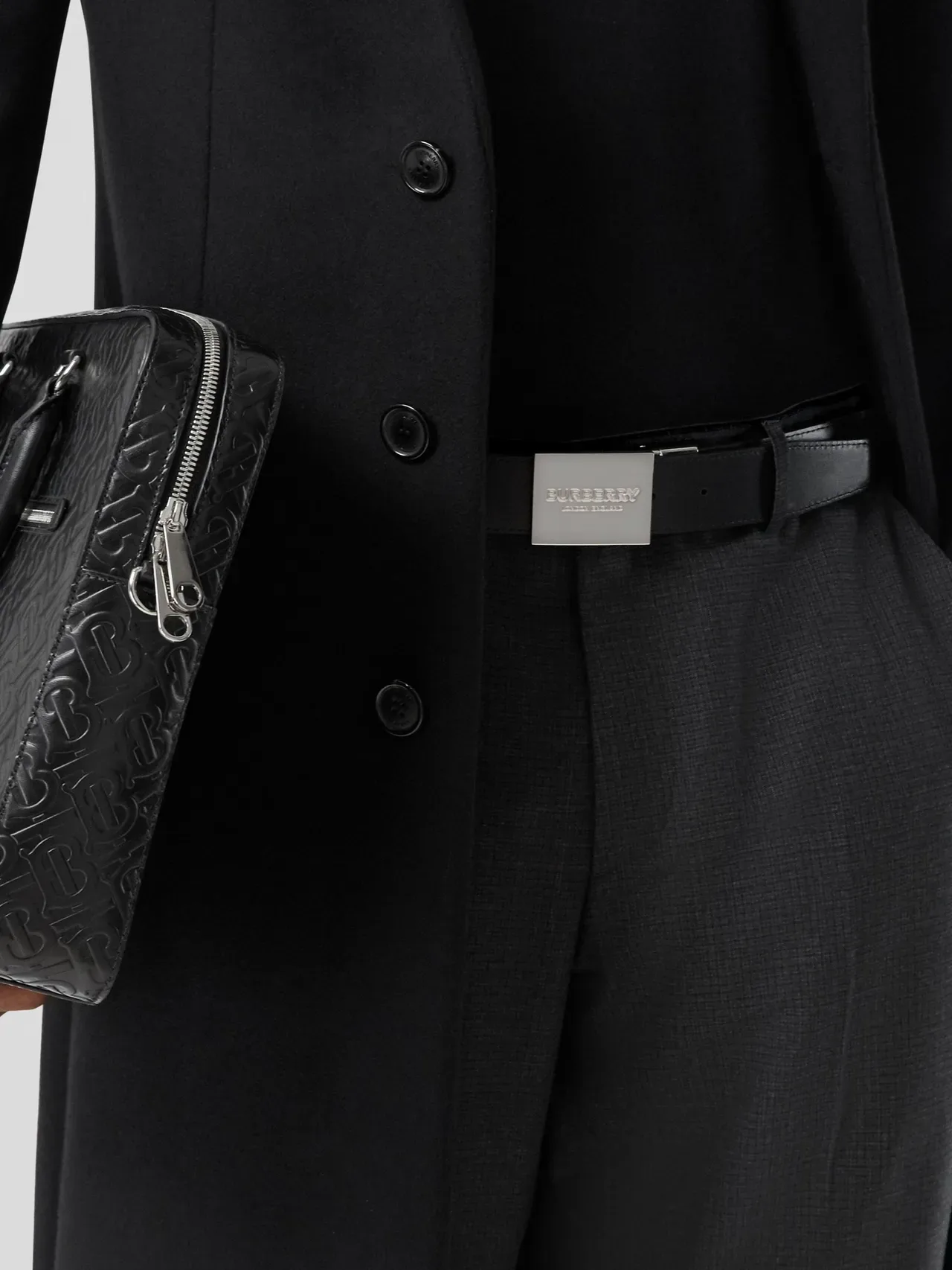 Burberry Knight Reversible Textured Leather Belt 8