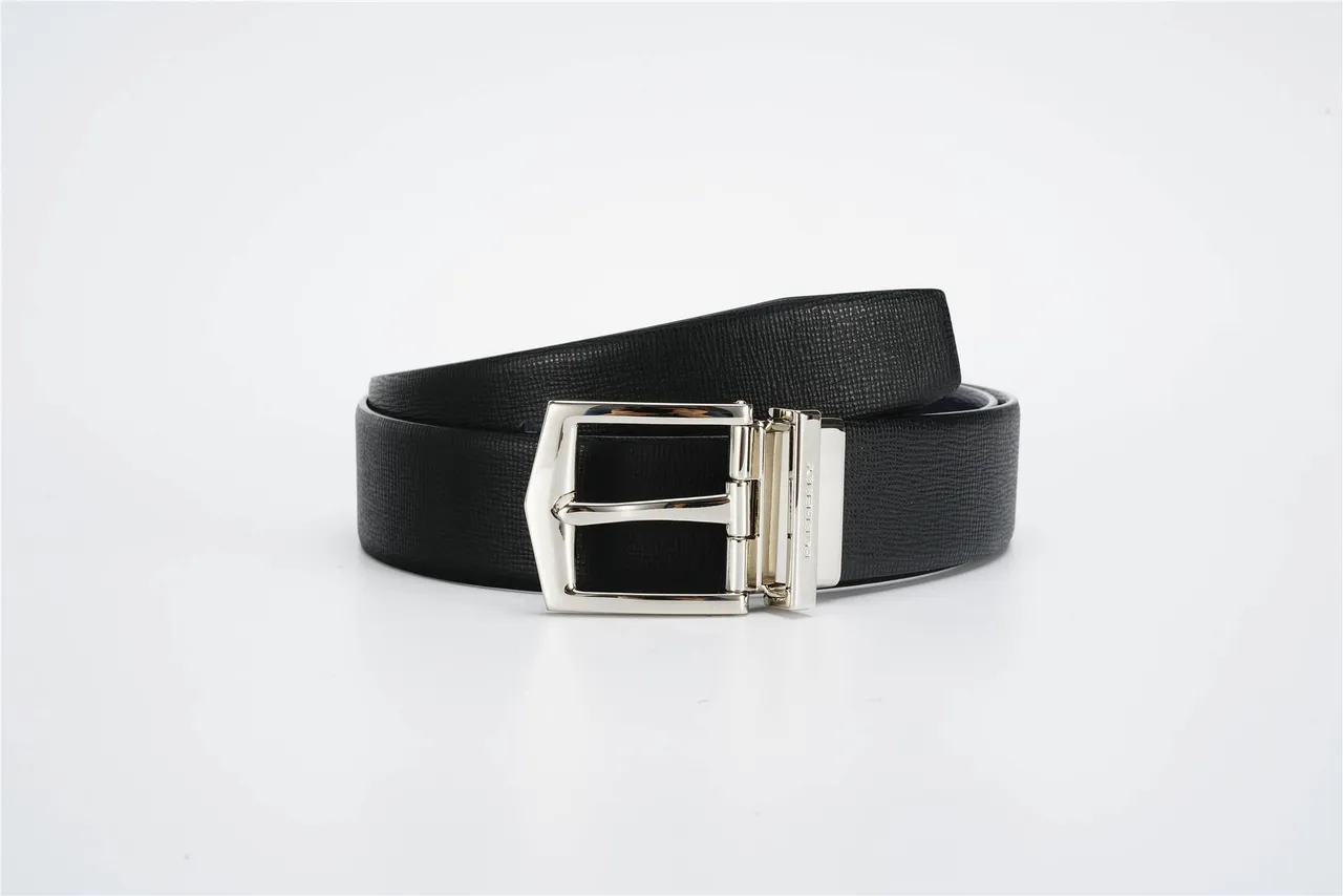 Burberry Knight Reversible Textured Leather Belt 4