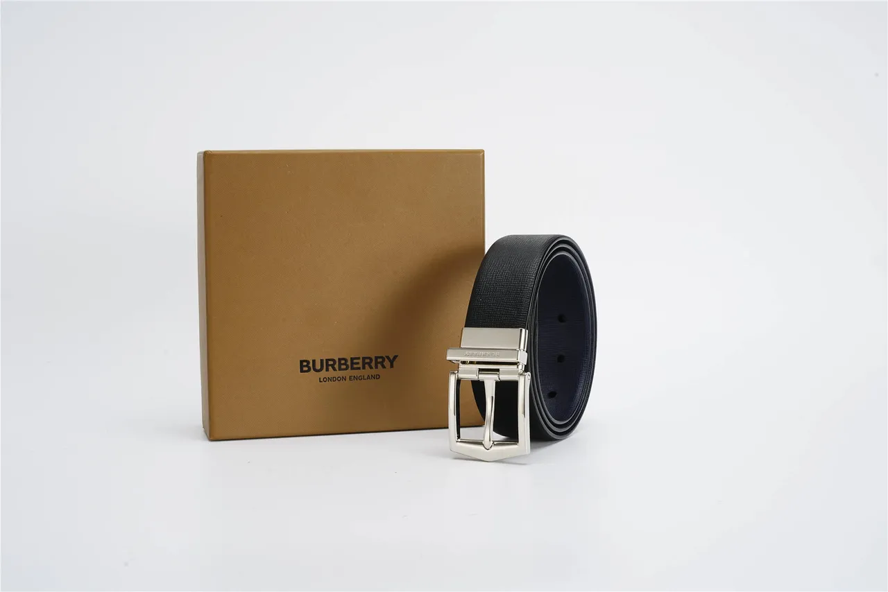 Burberry Knight Reversible Textured Leather Belt 6