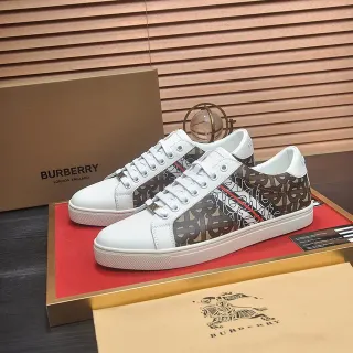 Burberry Knight White and Brown Monogram Lifestyle Sneakers
