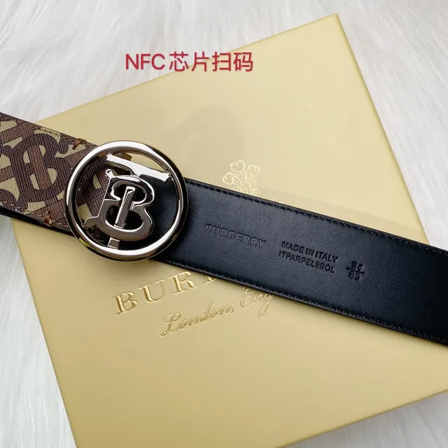 Burberry Monogram TB Logo ceinture en cuir marron beige 5