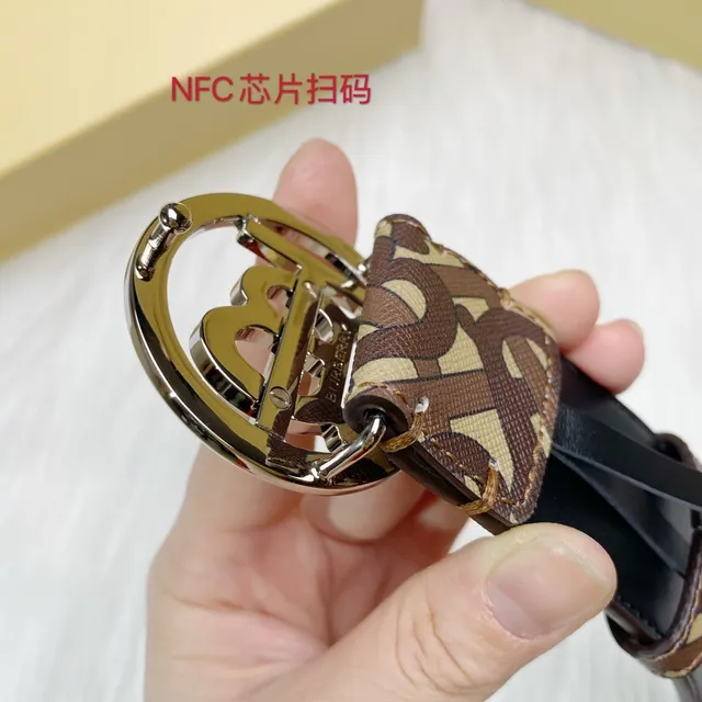 Burberry Monogram TB Logo ceinture en cuir marron beige 6