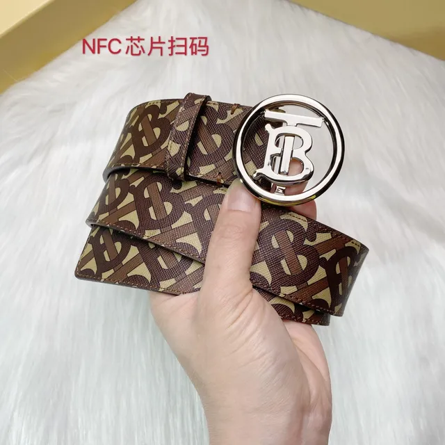 Burberry Monogram TB Logo ceinture en cuir marron beige 7