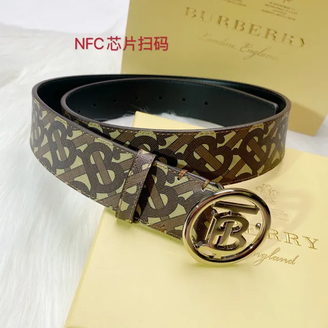 Burberry Monogram TB Logo ceinture en cuir marron beige 8