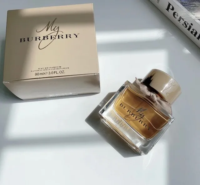 Burberry My Beige Gold Square-Cut Glass Bottle Cream Cap Perfume 8