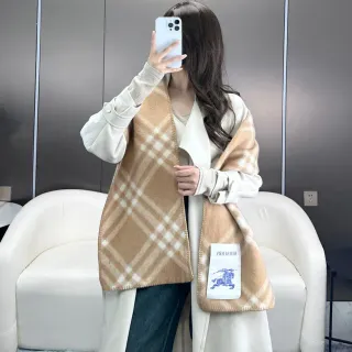 Burberry Nova Check جملي وكريمي كشمير شال
