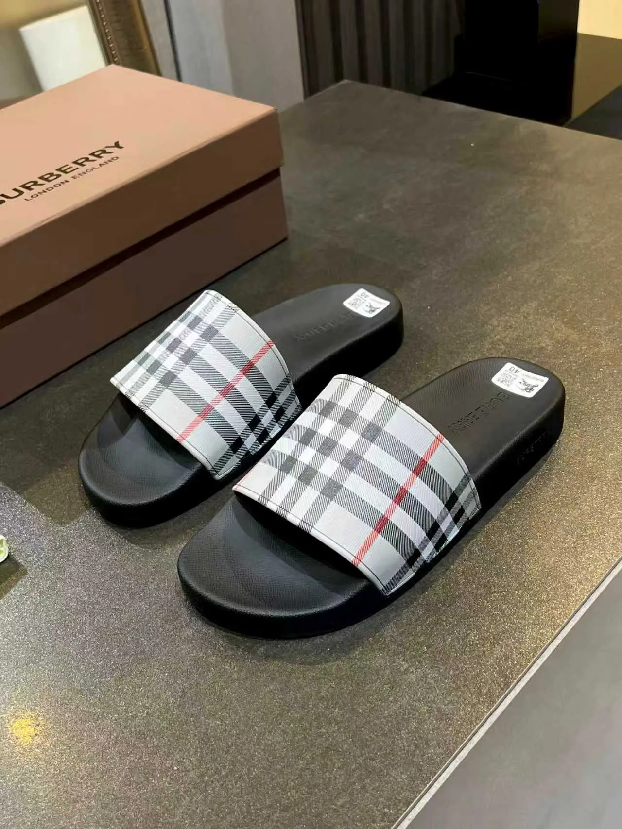 Burberry Nova Check Strap Slippers 4