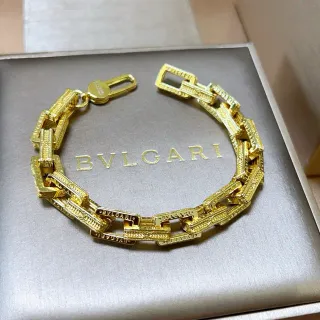 Bvlgari B.zero1 ज्यामितिक आयताकार लिंक सोने का कंगन