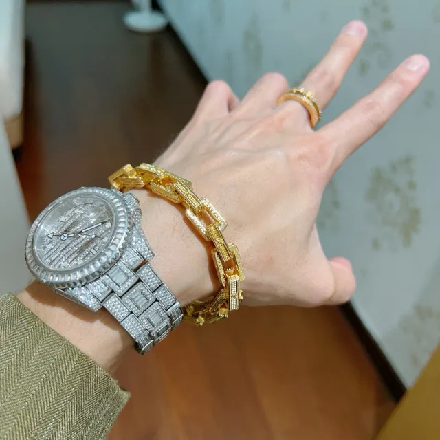 Bvlgari B.zero1 Geometric Rectangular Link Gold Bracelet 5
