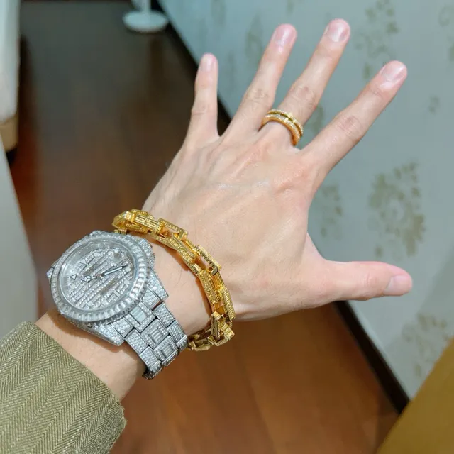 Bvlgari B.zero1 Geometric Rectangular Link Gold Bracelet 8