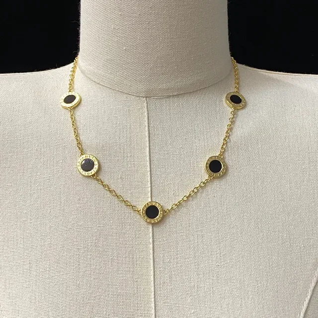 Bvlgari B.zero1 Chaîne or rose cinq disques circulaires sertis dans un bezel collier 2