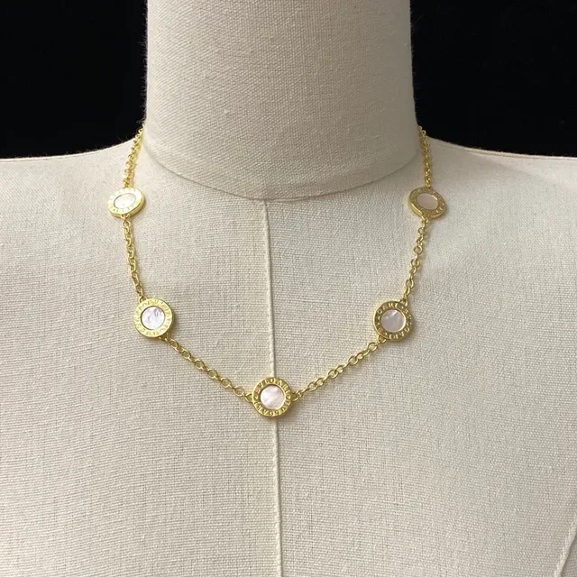Bvlgari B.zero1 Chaîne or rose cinq disques circulaires sertis dans un bezel collier 5