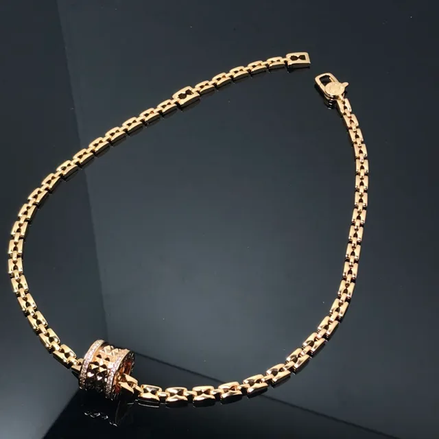 Bvlgari B.zero1 Ouro Prata Charms Cilíndricos Entrelaçados Pavé Cristal Bisel Colar 4
